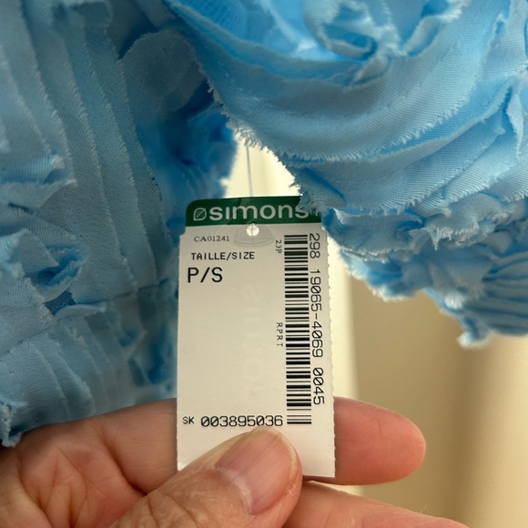 Simons Light Blue Textured Dress - Picture 3 of 4